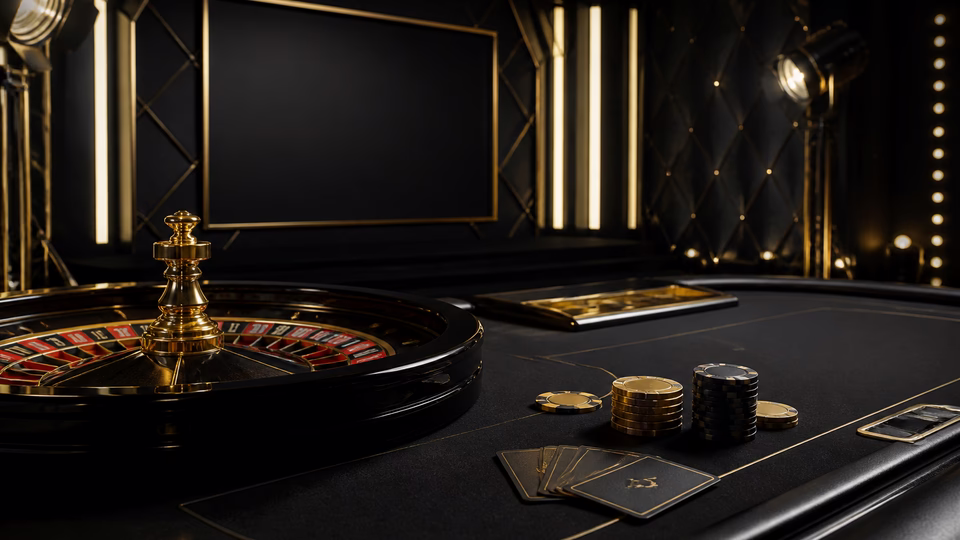 Live-Casino-Tisch und Show-Atmosphäre ohne Beschriftung